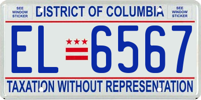 DC license plate EL6567