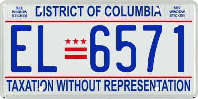 DC license plate EL6571