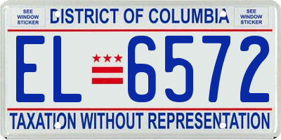 DC license plate EL6572