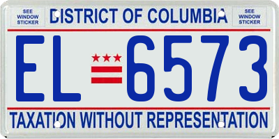 DC license plate EL6573