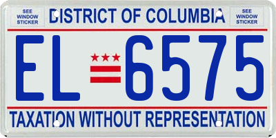 DC license plate EL6575