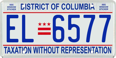 DC license plate EL6577