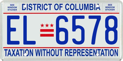 DC license plate EL6578