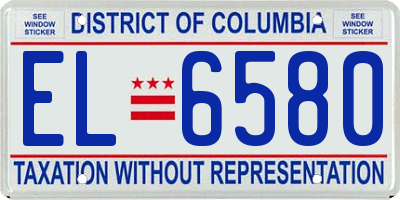 DC license plate EL6580