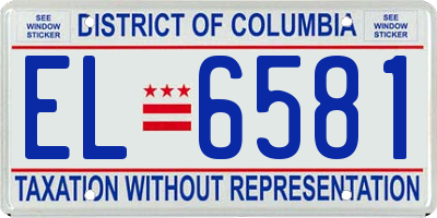 DC license plate EL6581