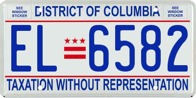 DC license plate EL6582