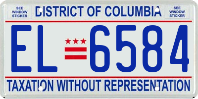 DC license plate EL6584
