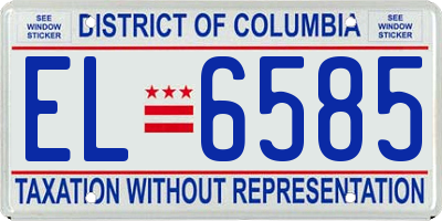DC license plate EL6585