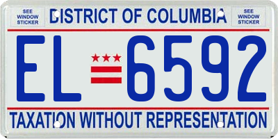 DC license plate EL6592