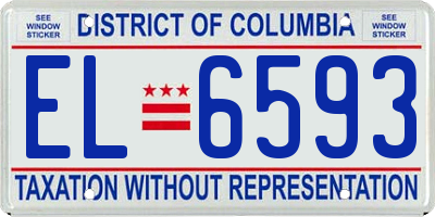 DC license plate EL6593