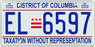 DC license plate EL6597