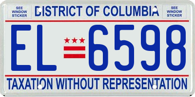 DC license plate EL6598