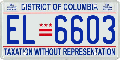 DC license plate EL6603
