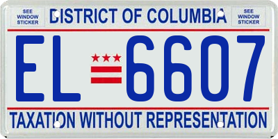 DC license plate EL6607