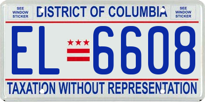 DC license plate EL6608