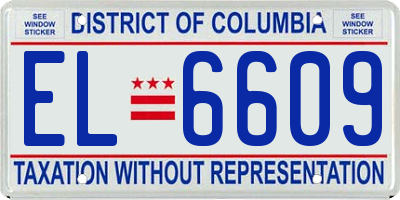 DC license plate EL6609