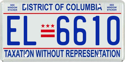 DC license plate EL6610