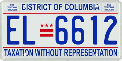 DC license plate EL6612