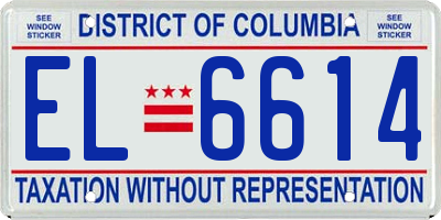 DC license plate EL6614