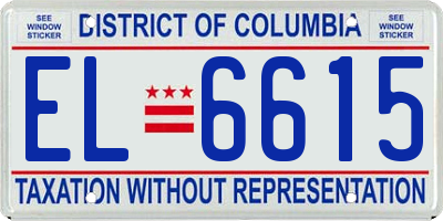 DC license plate EL6615