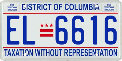 DC license plate EL6616