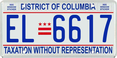 DC license plate EL6617