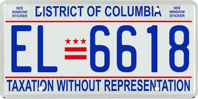 DC license plate EL6618