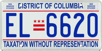 DC license plate EL6620