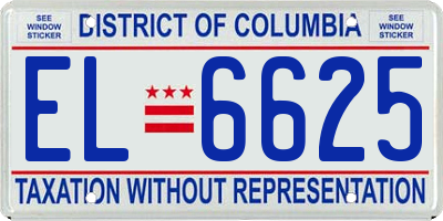 DC license plate EL6625