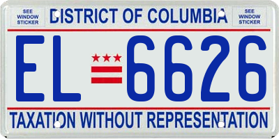 DC license plate EL6626