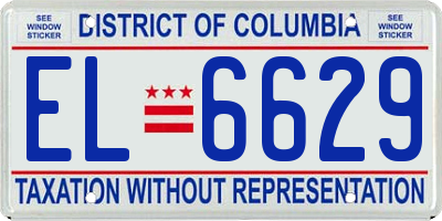 DC license plate EL6629