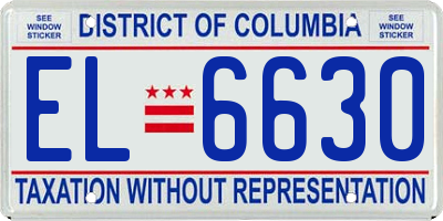 DC license plate EL6630