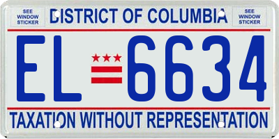 DC license plate EL6634