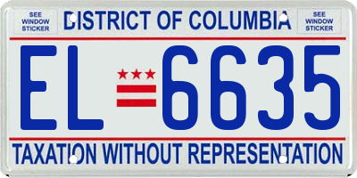 DC license plate EL6635
