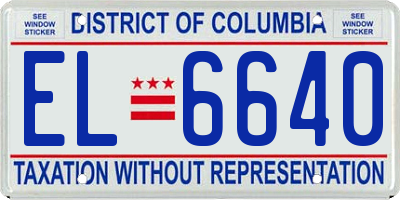 DC license plate EL6640