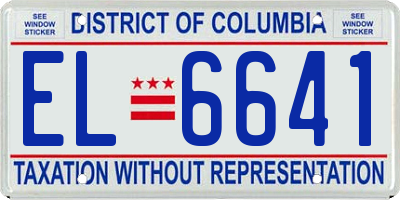 DC license plate EL6641