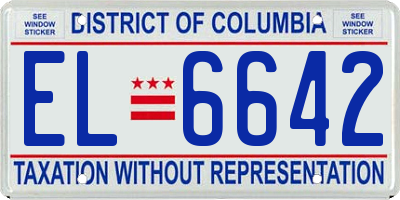 DC license plate EL6642