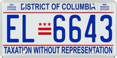 DC license plate EL6643