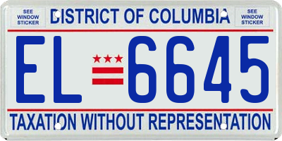 DC license plate EL6645