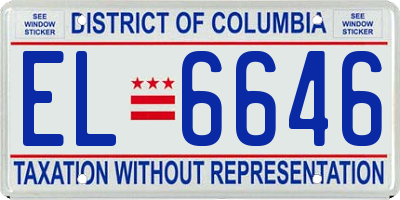 DC license plate EL6646
