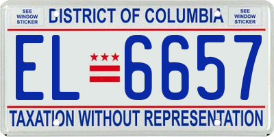 DC license plate EL6657