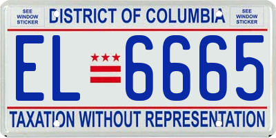 DC license plate EL6665