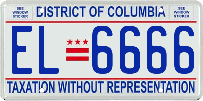 DC license plate EL6666