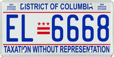 DC license plate EL6668