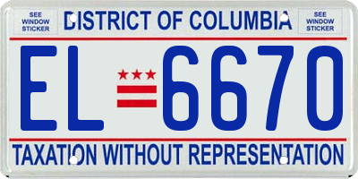 DC license plate EL6670