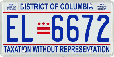 DC license plate EL6672
