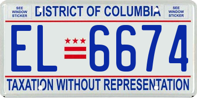 DC license plate EL6674