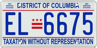 DC license plate EL6675