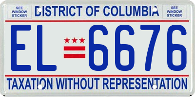 DC license plate EL6676