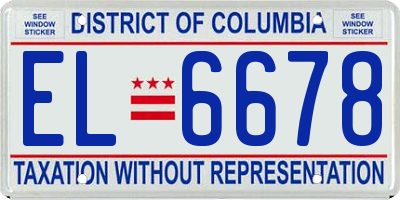 DC license plate EL6678